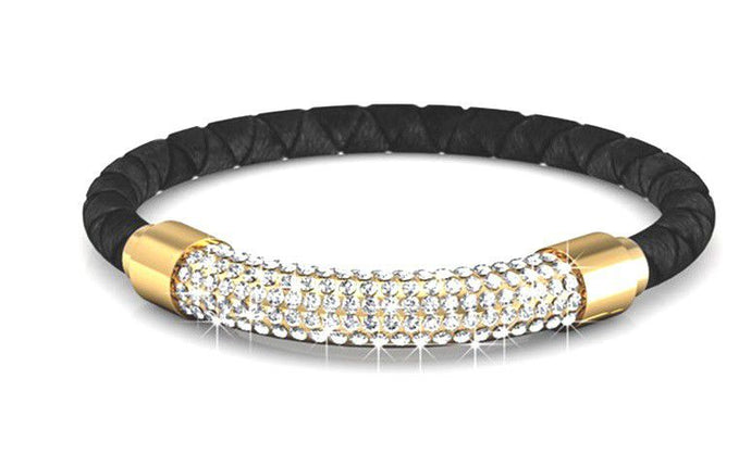 Destiny Lush Bracelet with Swarovski Crystalsi - Black & Gold