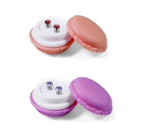 Destiny 2 Pair Earring Set with Swarovski Crystals - Amethyst & Garnet