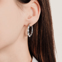 Load image into Gallery viewer, CDE 925 Sterling Silver Madison hoop Earring with Swarovski Crystals