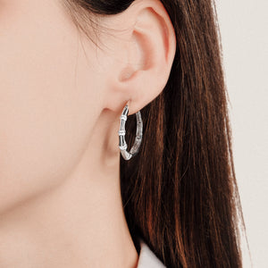 CDE 925 Sterling Silver Madison hoop Earring with Swarovski Crystals