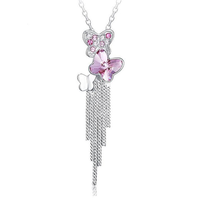 CDE Butterfly Falls Necklace with Swarovski Crystals