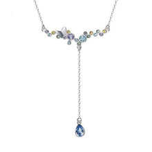 Load image into Gallery viewer, CDE 925 Sterling Silver Drop Necklace with Swarovski Crystals