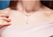 Load image into Gallery viewer, CDE 925 Sterling Silver Drop Necklace with Swarovski Crystals