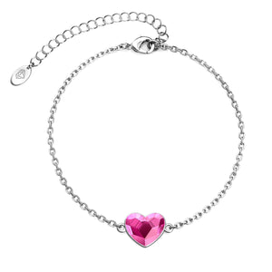 Destiny 925 Sterling Silver Brynlee Heart Bracelet with Swarovski Crystals
