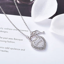 Load image into Gallery viewer, CDE Leia Heart Love Lock Necklace with Swarovski Crystals