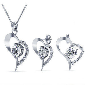 Destiny 925 Sterling Silver Eternal Heart Set with Swarovski Crystals