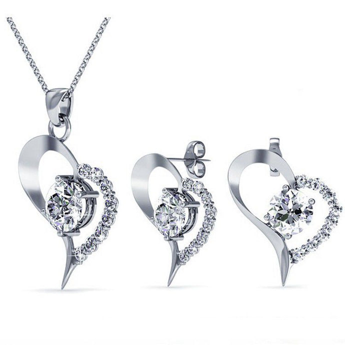 Destiny 925 Sterling Silver Eternal Heart Set with Swarovski Crystals