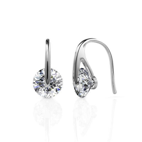 Destiny Hailey Earrings with Swarovski Crystals - White Gold