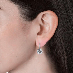 Destiny Hailey Earrings with Swarovski Crystals - White Gold