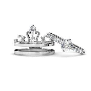 Destiny 925 sterling Silver Lee Princess Tiara Set with Swarovski Crystals- o