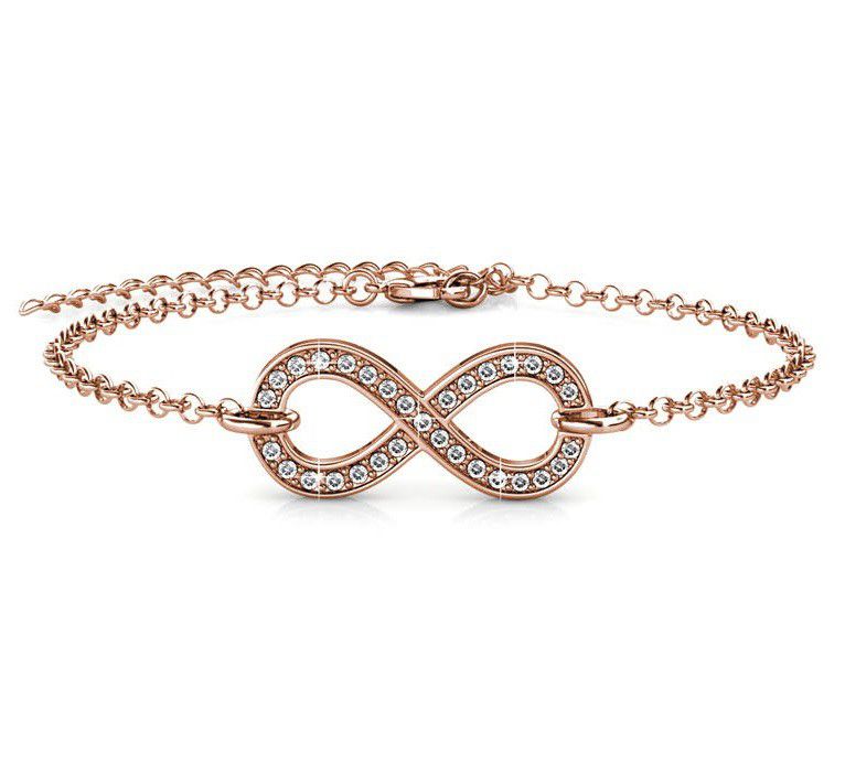 Destiny Infinity Bracelert with Swarovski Crystals - Rose Gold