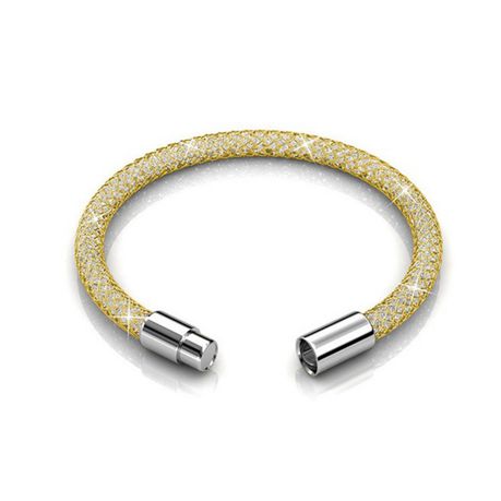 Destiny Yellow Gold Mesh Bracelet with Swarovski Crystals