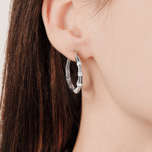 Load image into Gallery viewer, CDE 925 Sterling Silver Madison hoop Earring with Swarovski Crystals