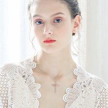 Load image into Gallery viewer, CDE Infinite Cross Necklace with Swarovski® Crystals