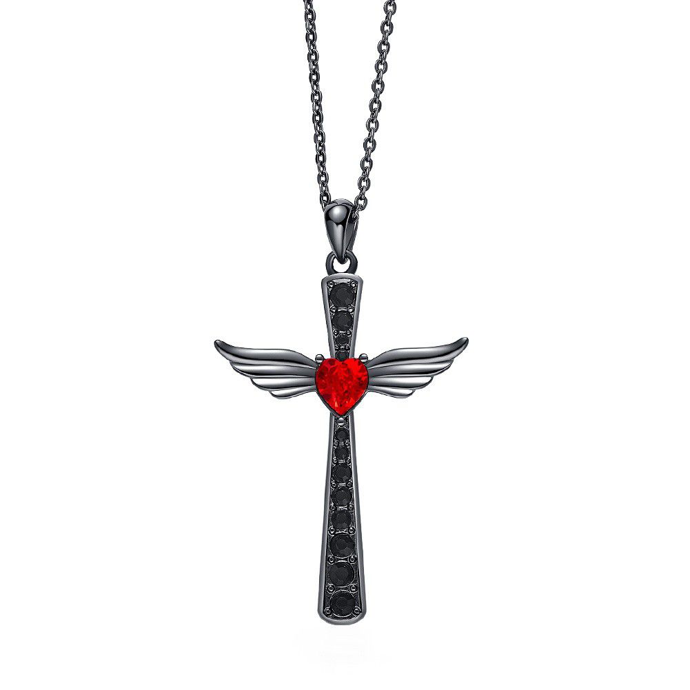 CDE Lee Angel Cross Necklace with Swarovski® Crystals