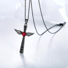 Load image into Gallery viewer, CDE Lee Angel Cross Necklace with Swarovski® Crystals