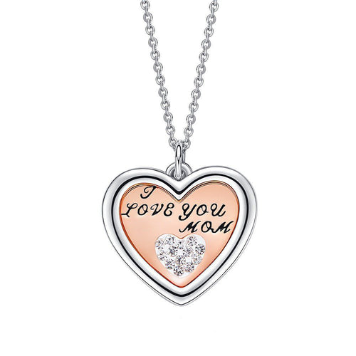 CDE I Love You Mom Necklace with Swarovski® Crystals