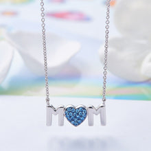 Load image into Gallery viewer, CDE Mom Necklace with Swarovski® Crystals- Blue