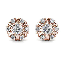 Load image into Gallery viewer, Destiny Sun Petal Earrings With Crystals From Swarovski® - Rose gold