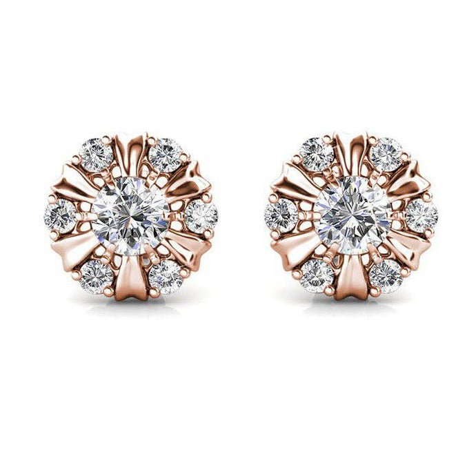 Destiny Sun Petal Earrings With Crystals From Swarovski® - Rose gold
