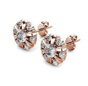 Destiny Sun Petal Earrings With Crystals From Swarovski® - Rose gold