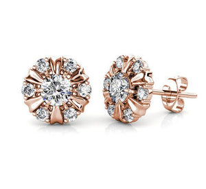 Destiny Sun Petal Earrings With Crystals From Swarovski® - Rose gold