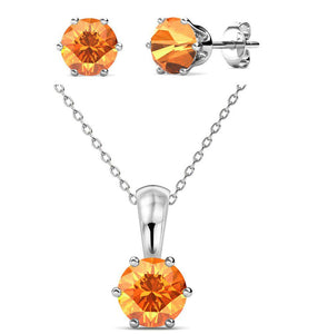 Destiny Tangerine Set With Crystals From Swarovski in a Macaroon Case