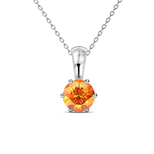 Destiny Tangerine Necklace With Crystals From Swarovski in a Macaroon Case