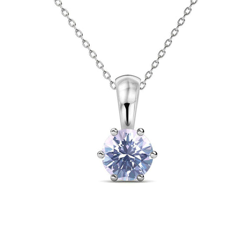 Destiny Lavender Necklace With Crystals From Swarovski in a Macaroon Case