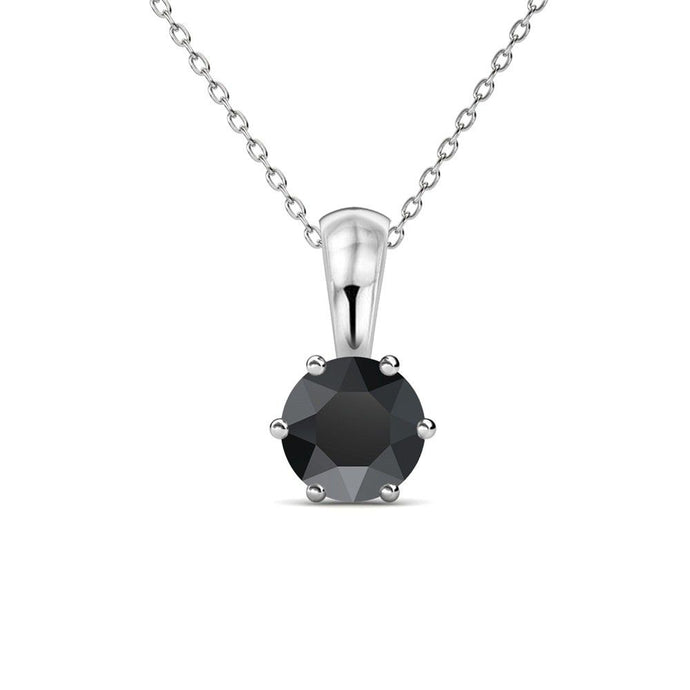 Destiny Jet Black Necklace With Crystals From Swarovski in a Macaroon Case