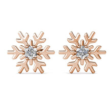 Load image into Gallery viewer, Destiny Snow Earrings with Crystals from Swarovski - Rose Gold