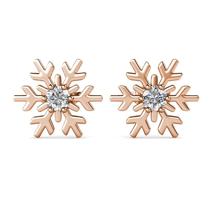 Destiny Snow Earrings with Crystals from Swarovski - Rose Gold