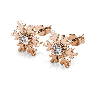 Destiny Snow Earrings with Crystals from Swarovski - Rose Gold
