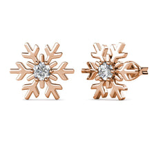Load image into Gallery viewer, Destiny Snow Earrings with Crystals from Swarovski - Rose Gold