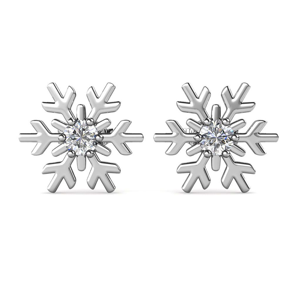 Destiny Snow Earrings with Crystals from Swarovski
