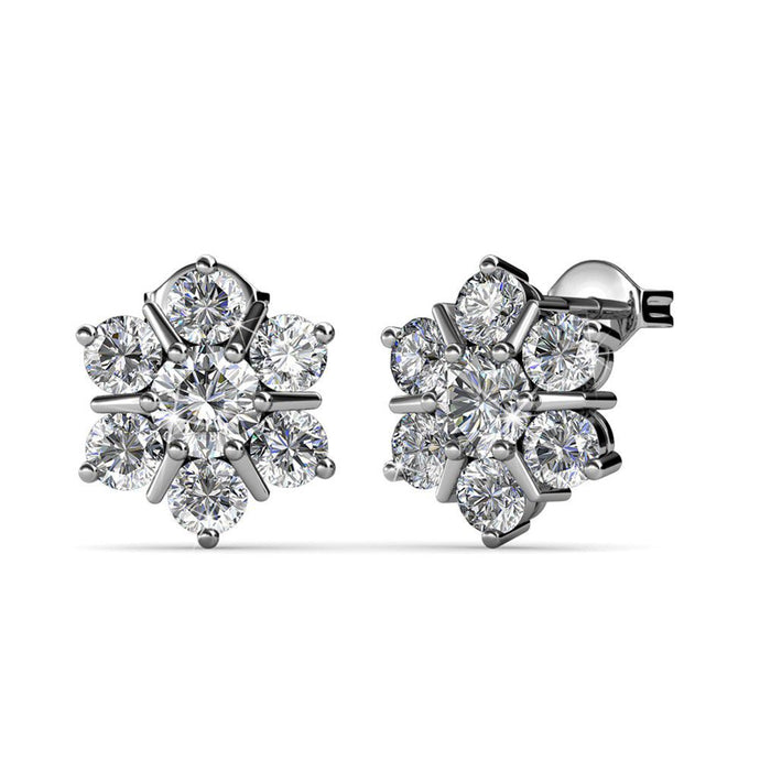 Destiny Teagen Flower Earring with Crystals from Swarovski®-White