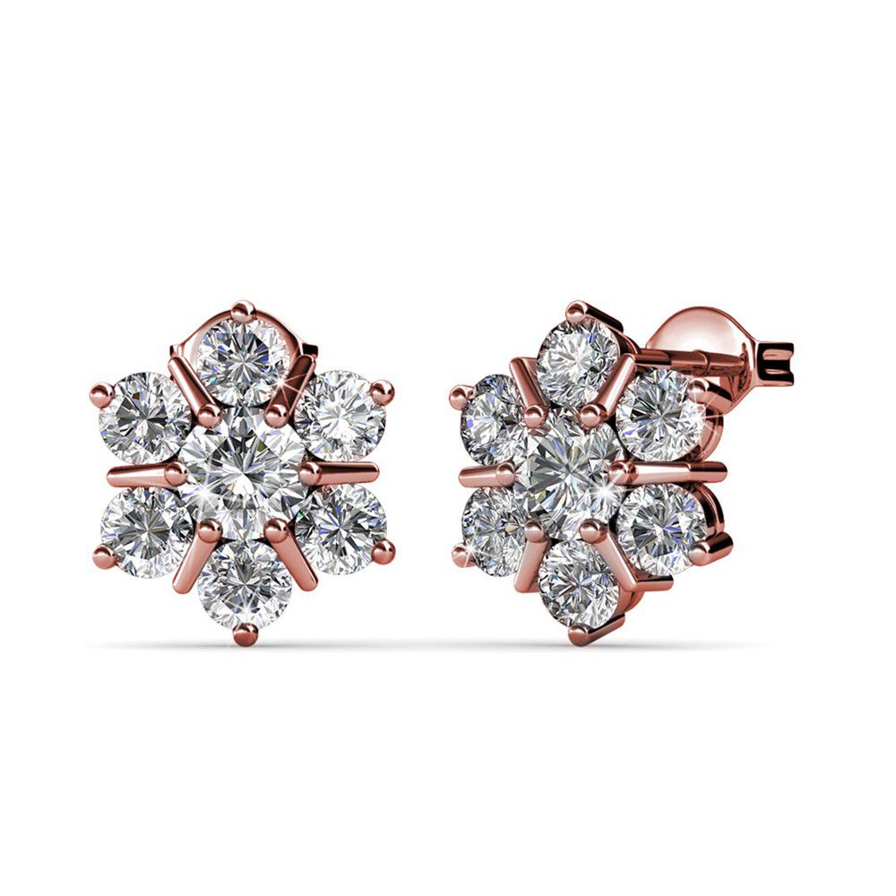 Destiny Teagen Flower Earring with Crystals from Swarovski®-Rose