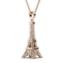 Load image into Gallery viewer, Destiny Paris Eiffel tower Necklace with Crystals from Swarovski-Rose