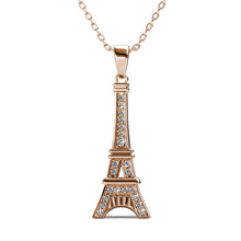 Load image into Gallery viewer, Destiny Paris Eiffel tower Necklace with Crystals from Swarovski-Rose