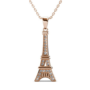 Destiny Paris Eiffel tower Necklace with Crystals from Swarovski-Rose
