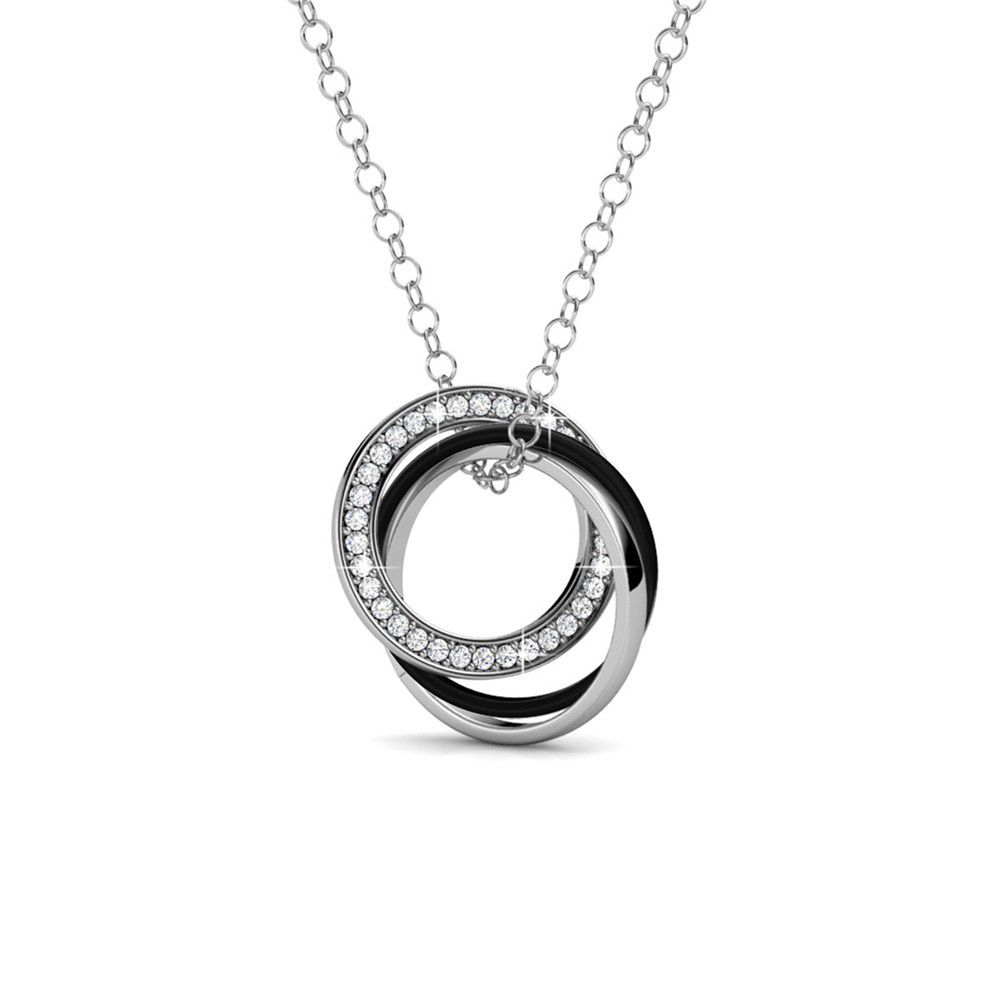Destiny Trinity Necklace with Crystals from Swarovski-White