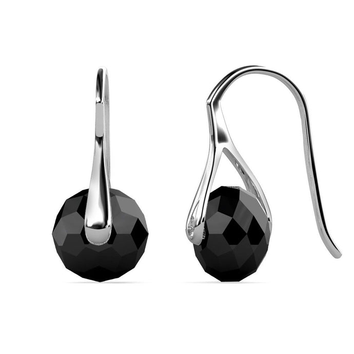 Destiny Leah Earring with Swarovski Crystals- Jet Black