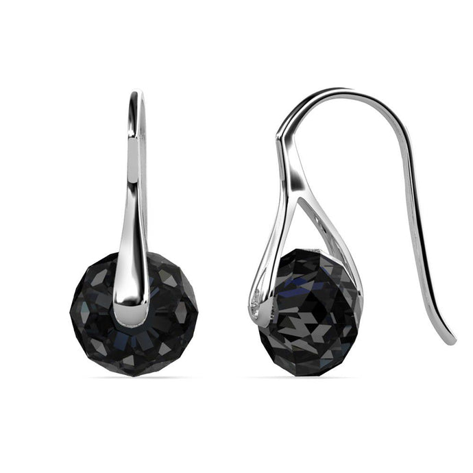 Destiny Leah Earring with Swarovski Crystals Silver Night