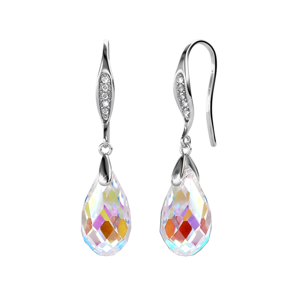 Destiny Droplet Earring with Swarovski Crystals Aurora Borealis