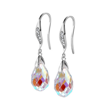 Load image into Gallery viewer, Destiny Droplet Earring with Swarovski Crystals Aurora Borealis