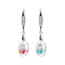 Load image into Gallery viewer, Destiny Droplet Earring with Swarovski Crystals Aurora Borealis