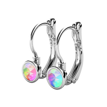 Load image into Gallery viewer, Destiny Penny Earring with Swarovski Crystals Aurora Borealis