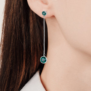 CDE Emerald Drop earring made with Swarovski Crystal