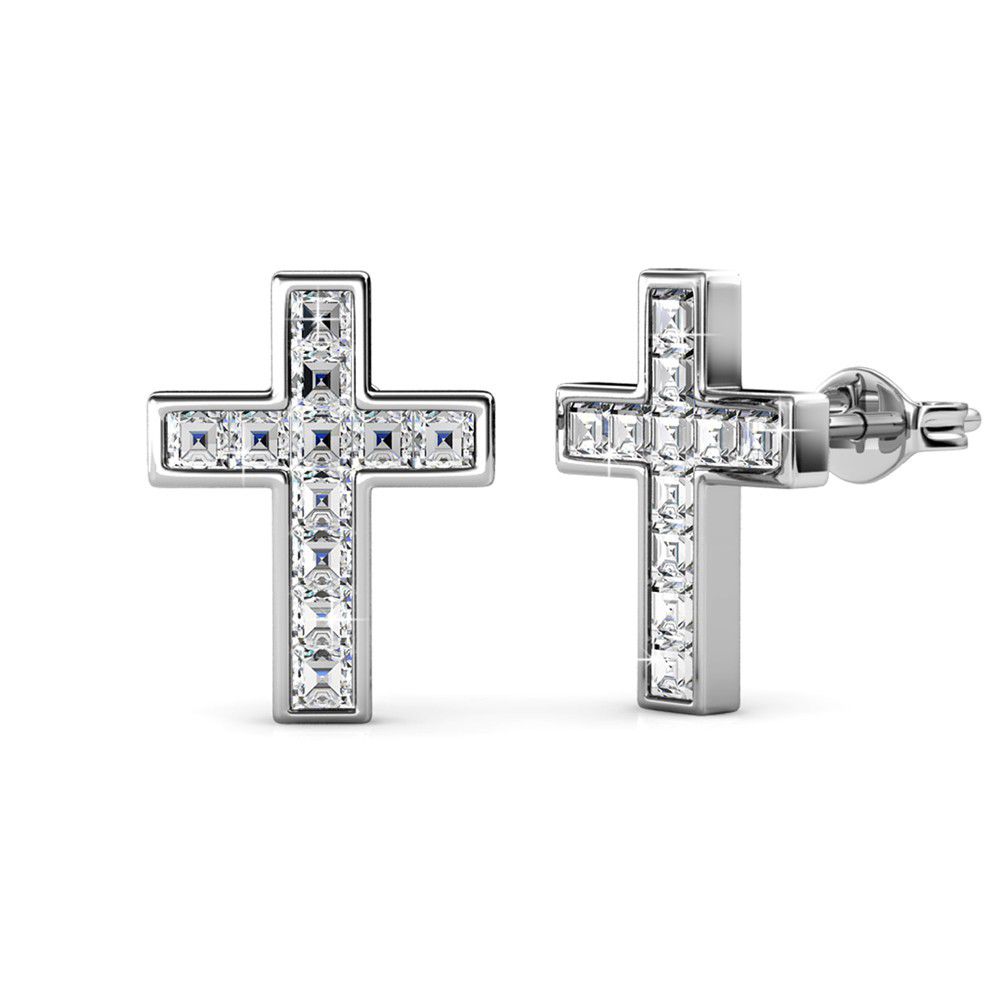 Destiny Cross Earrings with Swarovski Crystals