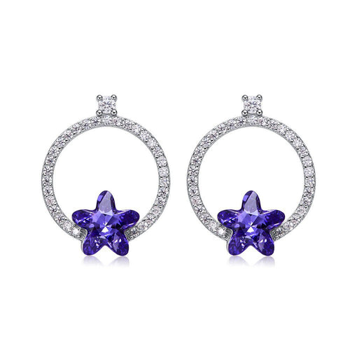 CDE Edith Flower Earrings with Swarovski Crystals